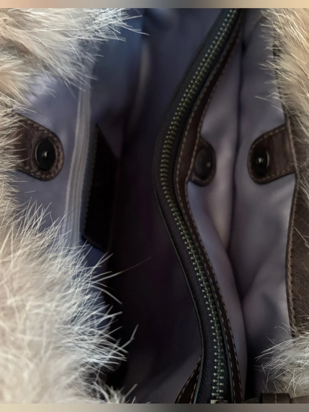 Coach Hamptons Ski Fur XL Hobo Bag 15980 with Coyote Fur Trim Limited-edition